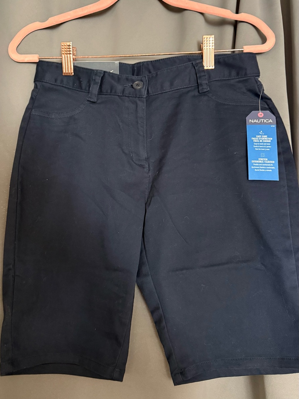 Nautica Navy Pull-On Bermuda Uniform Shorts
